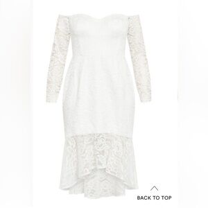 City Chic Off-Shoulder White Lace Dress
